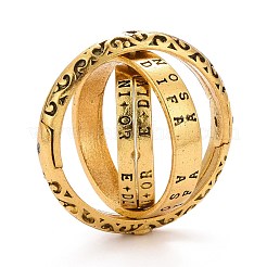 天文球ボール合金折りたたみ式指リング  心配瞑想を落ち着かせるための宇宙回転リング  アンティーク黄金  usサイズ7 1/4(17.5mm)&nbsp;FIND-G034-01AG
