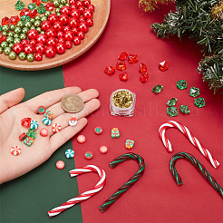 クリスマステーマの花瓶詰め物  ミックスカラー  4.5~79.5x4.5~37x0.6~13.5mm  穴：1.5~1.6mm&nbsp;DIY-SC0025-55