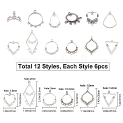 チベット風シャンデリアコネクターパーツ  アンティークシルバー  29x25x1.5mm  穴：1.5~3mm  72個/セット&nbsp;TIBE-SC0001-23AS