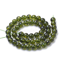 K9ガラスビーズ連売り  ラウンド  染め  グリーン  6x6mm  穴：1mm  約62個/連  15.5インチ&nbsp;G-T064-40-6mm
