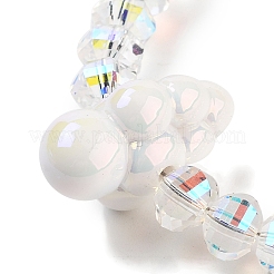 合金＆ガラス＆アクリルビーズの携帯ストラップ  携帯電話ストラップパッチ付き  クリアAB  14.5cm&nbsp;AJEW-H153-02P-01