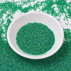 MIYUKIデリカビーズ  シリンダー  日本製シードビーズ  11/0  （db0858)つや消し透明緑色ab  1.3x1.6mm  穴：0.8mm  約20000個/袋  100 G /袋&nbsp;SEED-J020-DB0858