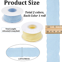 縫製装飾用のポリエステルフリルリボン2ロール2色  ミックスカラー  1-5/8インチ（40mm）  10ヤード/ロール  1ロール/色&nbsp;OCOR-CY0003-19B