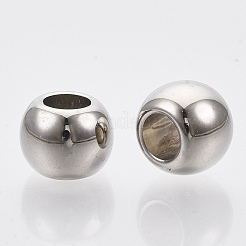 CCBプラスチックヨーロピアンビーズ  大穴ビーズ  ロンデル  プラチナ  10x8mm  穴：4.5mm&nbsp;X-CCB-S160-234P