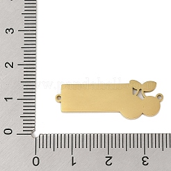 304ステンレススチールレッドエナメルコネクタチャーム  チェリーリンク  ゴールドカラー  30x11x1mm  穴：1.2mm&nbsp;STAS-P377-15G