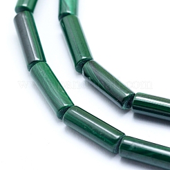 天然石マラカイトビーズ連売り  コラム  12~13x4mm  穴：0.8mm  約33個/連  15.75インチ（40cm）&nbsp;G-D0011-04B
