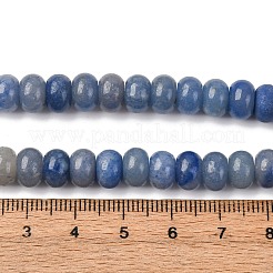 染色・加熱された天然ブルーアベンチュリンビーズ連売り  ロンデル  8~8.5x4.5~5mm  穴：1mm  約72個/連  15.5インチ（39.5cm）&nbsp;G-F642-05-1
