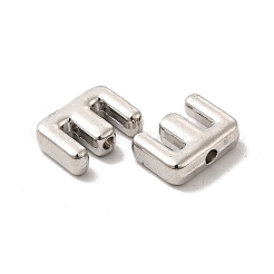合金ビーズ  長持ちメッキ  カドミウムフリー＆鉛フリー  文字L  文字.e  14x10.5x4.5mm  穴：2mm&nbsp;PALLOY-E024-28E-P