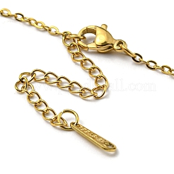 304ステンレススチールペンダントネックレス  中空ウサギ  ゴールドカラー  17.76インチ（45.1cm）&nbsp;LS-NJEW-Z025-05G