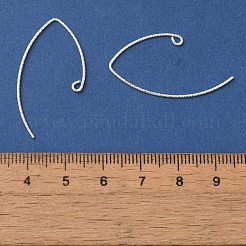 スターリングシルバーのマーキスイヤリングワイヤー925本  ピアスフック  銀  32x18mm  穴：2mm  ピン：1mm&nbsp;EJEW-NH0003-01S