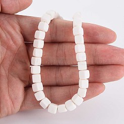 手作り樹脂粘土ビーズ連売り  キューブ  ホワイト  6x6x6mm  穴：1.2mm  約62個/連  14.84インチ〜15.75インチ（37.7cm〜40cm）&nbsp;X-CLAY-T020-09I