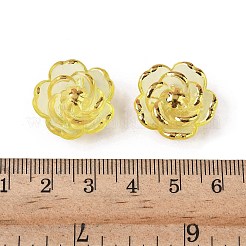 プラスチックビーズ  花  ゴールドライン入り  きいろ  18.5x7mm  穴：1.6mm  約511個/500g&nbsp;KY-G032-05D