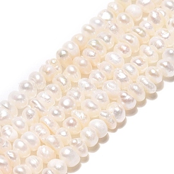 天然養殖淡水パール ビーズ 連  フラットラウンド  乳白色  3~6.5x3~6.5x1.5~4mm  穴：0.6mm  約126~134個/連  13.58~13.98インチ（34.5~35.5cm）&nbsp;PEAR-N015-04C-01A