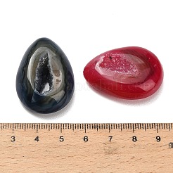 涙滴型の天然ドゥルージージオード瑪瑙装飾  置物家の装飾  風水装飾  染め＆加熱  34~35x24~25x10~12mm&nbsp;G-F833-V01-01