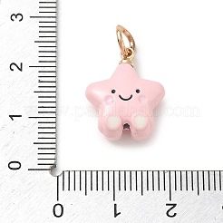 合金エナメルチャーム  ゴールドカラー  スターのチャーム  1.5x15x7mm  穴：4mm&nbsp;AL-CBA68FA-01B-G