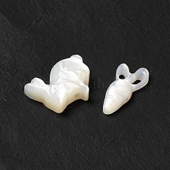 天然淡水シェルビーズセット  ニンジン＆ウサギ  貝殻色  11~11.5x6~11x2~3.5mm  穴：0.7mm  2個/セット&nbsp;BSHE-E026-10