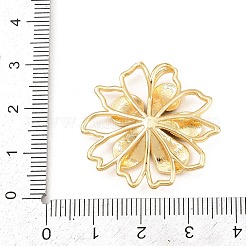 真鍮製エナメルペンダント  花のチャーム  長持ちメッキ  ラックめっき  鉛フリー＆カドミウムフリー  18KGP本金メッキ  パープル  28x30x5mm  穴：6x2mm&nbsp;KK-C162-026G-02