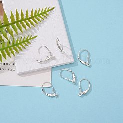スターリングシルバーレバーバックフープピアスパーツ  銀  16x9x3mm  穴：1mm&nbsp;X-STER-A002-181