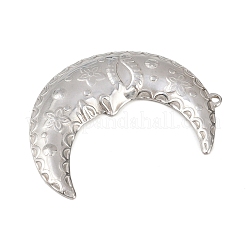 304ステンレスペンダント  ステンレス鋼色  ムーン  50.5x39x4mm  穴：1.8mm&nbsp;STAS-P429-01B-A-02
