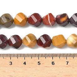 天然石モッカイトビーズ連売り  多面カット  ツイスト  10~10.5x9.5~10.5x9.5~10.5mm  穴：1mm  約38~40個/連  14.96~15.35''（38~39センチメートル）&nbsp;G-C267-B04