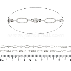 変色しない304ステンレススチールリンクチェーン  ハンダ付け  ステンレス鋼色  ラウンド：8x3.8x1.5mm&nbsp;CHS-H028-07A-P