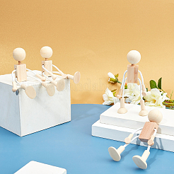 未完成の空白の木製ロボットおもちゃ  DIYの手塗りの工芸品のため  バリーウッド  124x30x25mm&nbsp;DIY-WH0097-05