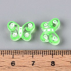 透明ガラスビーズ  エナメルスタイル  蝶  芝生の緑  10x14.2x6~6.5mm  穴：1mm&nbsp;GLAA-T025-20A