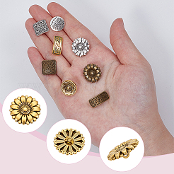 120個 15スタイル 1穴合金シャンクボタン  混合図形  混合図形  8~17x13~18x6~7mm  穴：2mm  8個/スタイル&nbsp;BUTT-WR0001-39