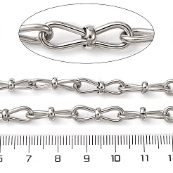 304ステンレススチールインフィニティリンクチェーン  溶接されていない  ステンレス鋼色  19x6x5mm&nbsp;CHS-S012-07P