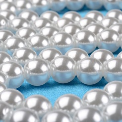 ABSプラスチックパール調ラウンドビーズ  ホワイト  12mm  穴：2mm  約550個/500g&nbsp;MACR-S789-12mm-01