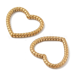 304ステンレススチールリンクリング  ハートリンク  ゴールドカラー  22.5x25x2.6mm&nbsp;LS-STAS-K354-07A-G