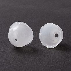 手作り吹きガラスフラワービーズ  カンパニュラミディアムl  ホワイト  20x12mm  穴：2.3mm&nbsp;GLAA-Z003-02