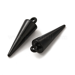 ステンレスペンダント201個  コーンチャーム  イオンプレーティング（ip）  電気泳動黒  18.5x5.5mm  穴：1.5mm&nbsp;STAS-F290-01EB