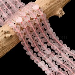 天然石ローズクォーツビーズ連売り  ハート  6x6x2mm  穴：0.7mm  約65~72個/連  13.39''（34cm）〜15.35''（39cm）&nbsp;G-A272-A01-15