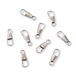 鉄のキーホルダー留め金のパーツ  プラチナ  25x9x3mm  穴：5x4mm&nbsp;IFIN-TAC0002-11P