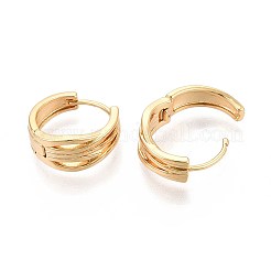 真鍮製フープピアス  リング  ニッケルフリー  18KGP本金メッキ  16x16~16.5x7.5mm&nbsp;EJEW-T047-95G