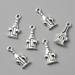 チベットスタイルの合金チャーム  ゴブレット付きワイン  アンティークシルバー  20.5x8.5x2mm  穴：1.6mm&nbsp;FIND-CJC0006-18AS