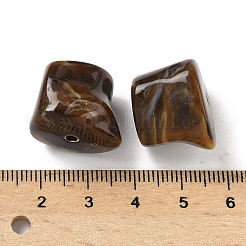 アクリル天然石風ビーズ  ナゲット  ツートン  ココナッツブラウン  16x20x17~17.5mm  穴：2.5mm  約125個/500g&nbsp;MACR-K359-67H