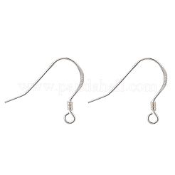 925スターリングシルバーピアスフック  スタンプ925個付き  銀  16x20x1.3mm  穴：1.5mm  24ゲージ  ピン：0.5mm&nbsp;STER-K167-049C-S