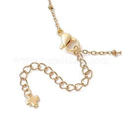 304ステンレススチールクロスリンクチェーンブレスレットの作り方  ゴールドカラー  6-1/2インチ（16.6cm）&nbsp;AJEW-JB01380-01