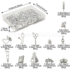 100pcs12スタイルチベットスタイル亜鉛合金ペンダント  鉛フリー＆カドミウムフリー  アンティークシルバー  13~32x6~23x1.5~8mm  穴：1.2~2mm&nbsp;TIBEP-FS0001-39