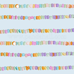 4連売り染め天然淡水貝ビーズ連売り  ロンデル  ミックスカラー  1~4.5x4~4.5x2~4.5mm  穴：0.5mm  約159個/連  15.12''（38.4センチメートル）&nbsp;BSHE-SC0001-28