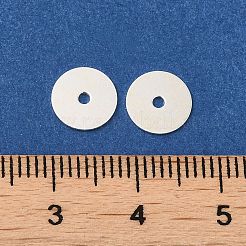 925スターリングシルバーペンダント  空白のフラットラウンドいチャーム  銀  8x0.4mm  穴：1.4mm&nbsp;STER-G037-06S
