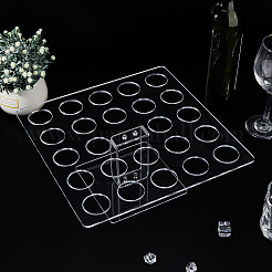 アクリルワイングラスホルダー  正方形  透明  300x300x110mm  内径：40mm&nbsp;AJEW-WH0270-258A