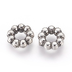 CCBプラスチックフレームコネクター  リング  アンティークシルバー  11.5x4mm  穴：5mm&nbsp;CCB-K007-021AS