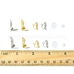 304ステンレススチール製クリップオンイヤリング金具  イヤリングパッドのクリップ  シリコンイヤリングパッド付き  ゴールデン·ステンレス鋼色  12~18x6~10x7~8.5mm  穴：1~3mm&nbsp;STAS-FS0001-59