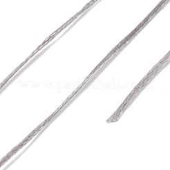 フラットワックスポリエステル糸ストリング  マイクロマクラメコード  革縫い用  グレー  0.8~0.9x0.3mm  約109.36ヤード（100m）/ロール&nbsp;YC-D004-01-023