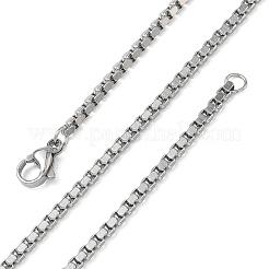 10mm 304ステンレススチール製ベネチアンチェーンネックレス 2.3個  変色なし  ステンレス鋼色  17.72インチ（45cm）&nbsp;NJEW-G203-05P