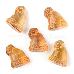 透明ガラスビーズ  グリッターパウダー付き  クリスマスの帽子  ミックスカラー  17x14x10mm  穴：1mm&nbsp;GLAA-C027-04