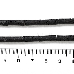 合成溶岩石染色ビーズ連売り  コラム  ブラック  13~14x4mm  穴：1mm  約28個/連  15.08''（38.3センチメートル）&nbsp;G-H311-06-02